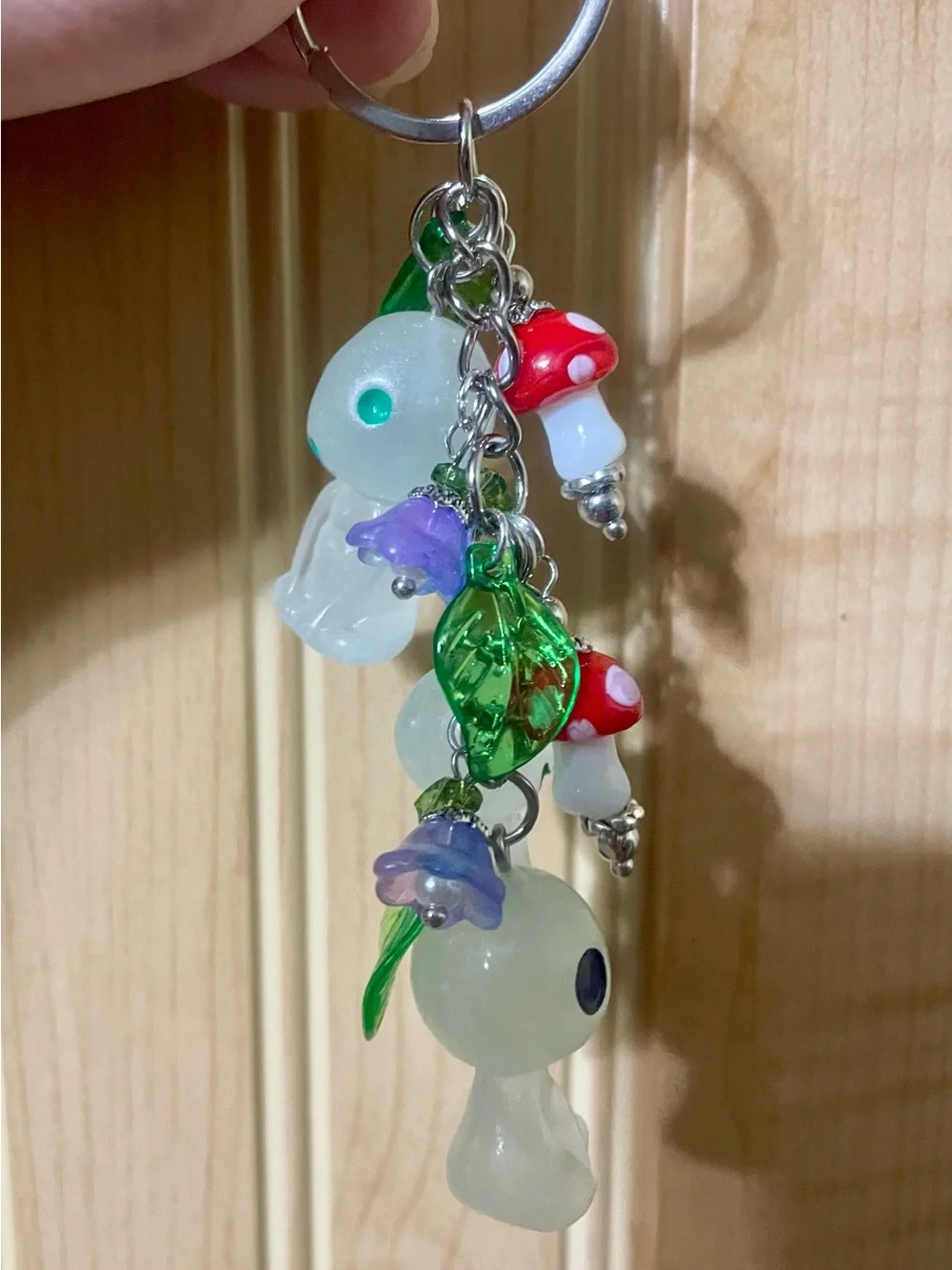 Hand Crafted Kodama Tree Spirits Keychain Purse Charm